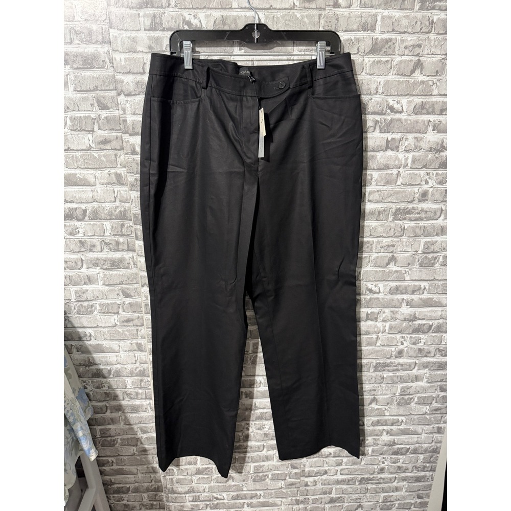 Talbots Curvy Fit Black Trousers Womens 14 Straight Leg Dress Pants NWT